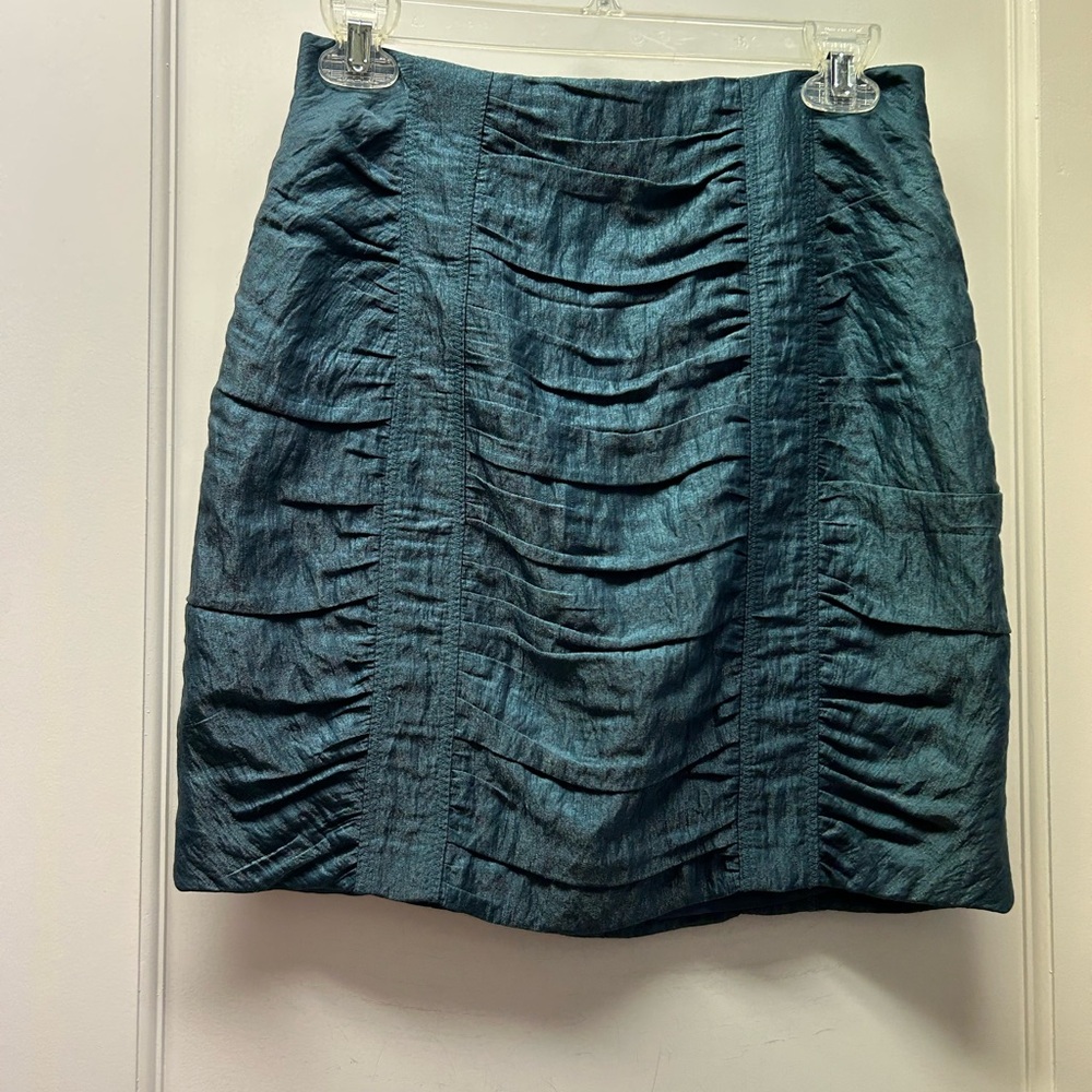 Elegant Blue Ruched Skirt